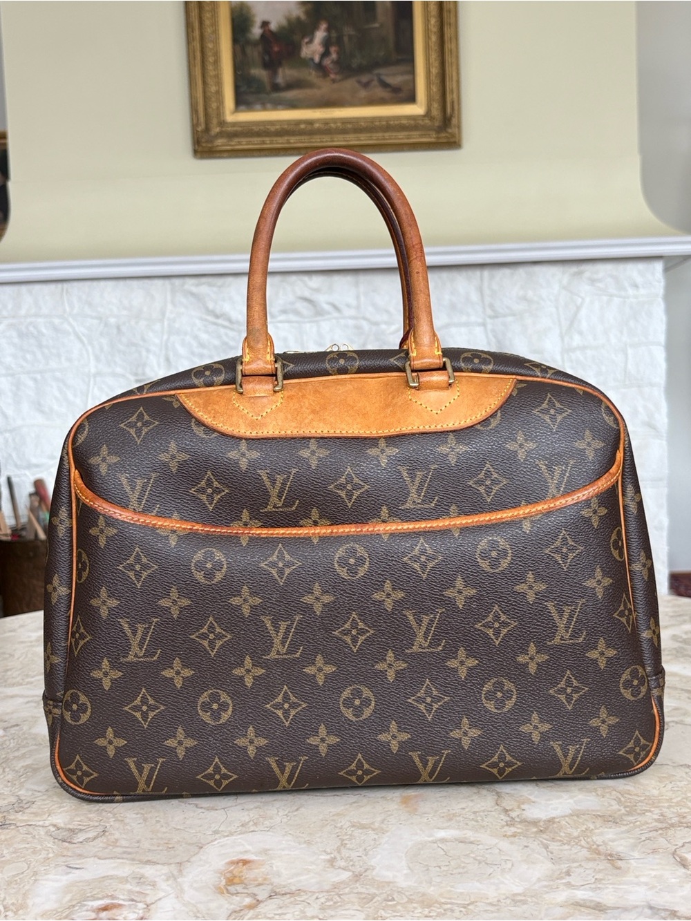 Louis Vuitton Deauville Monogram Travel Handbag Vintage Made in France